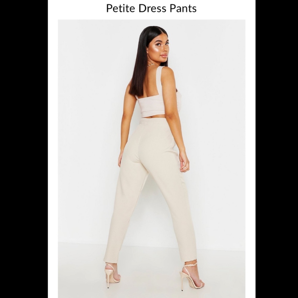 Boohoo Petite Dress Pants Stone Size 2 NWT